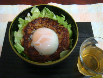 ハンバーグ照り焼き丼